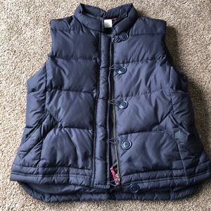 J.Crew Large Navy Puffer Vest with Button Detail